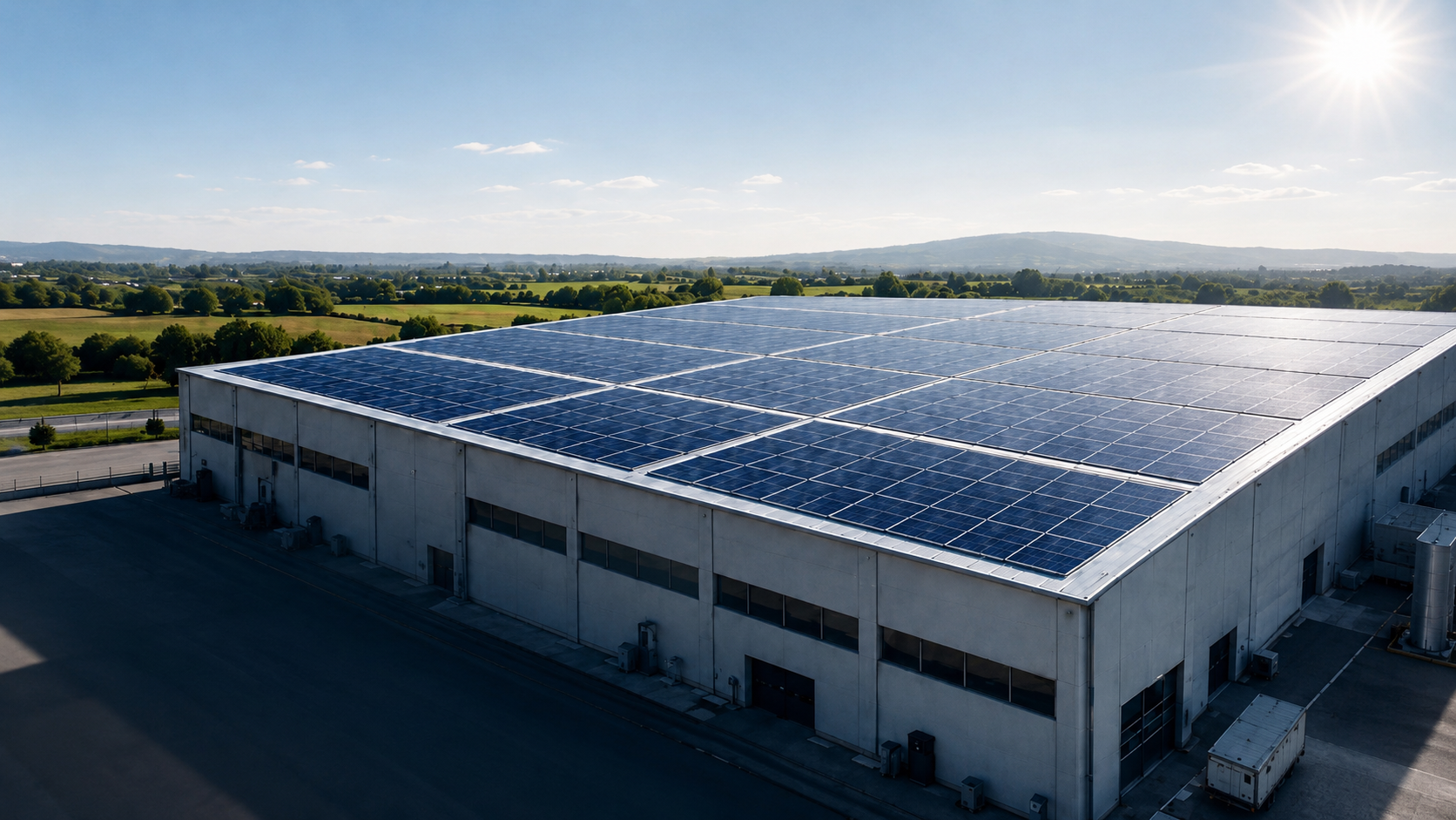 Impianto fotovoltaico su una copertura industriale